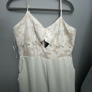 Adelyn Rae: Elegant White Lace Jumpsuit